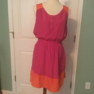 New without tags. Color block pink and orange dress